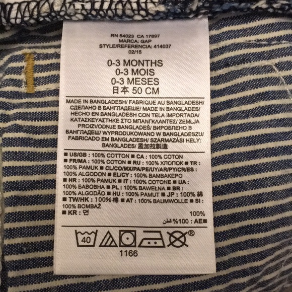 Baby Gap Striped Jean Shorts NWT - Picture 3 of 3